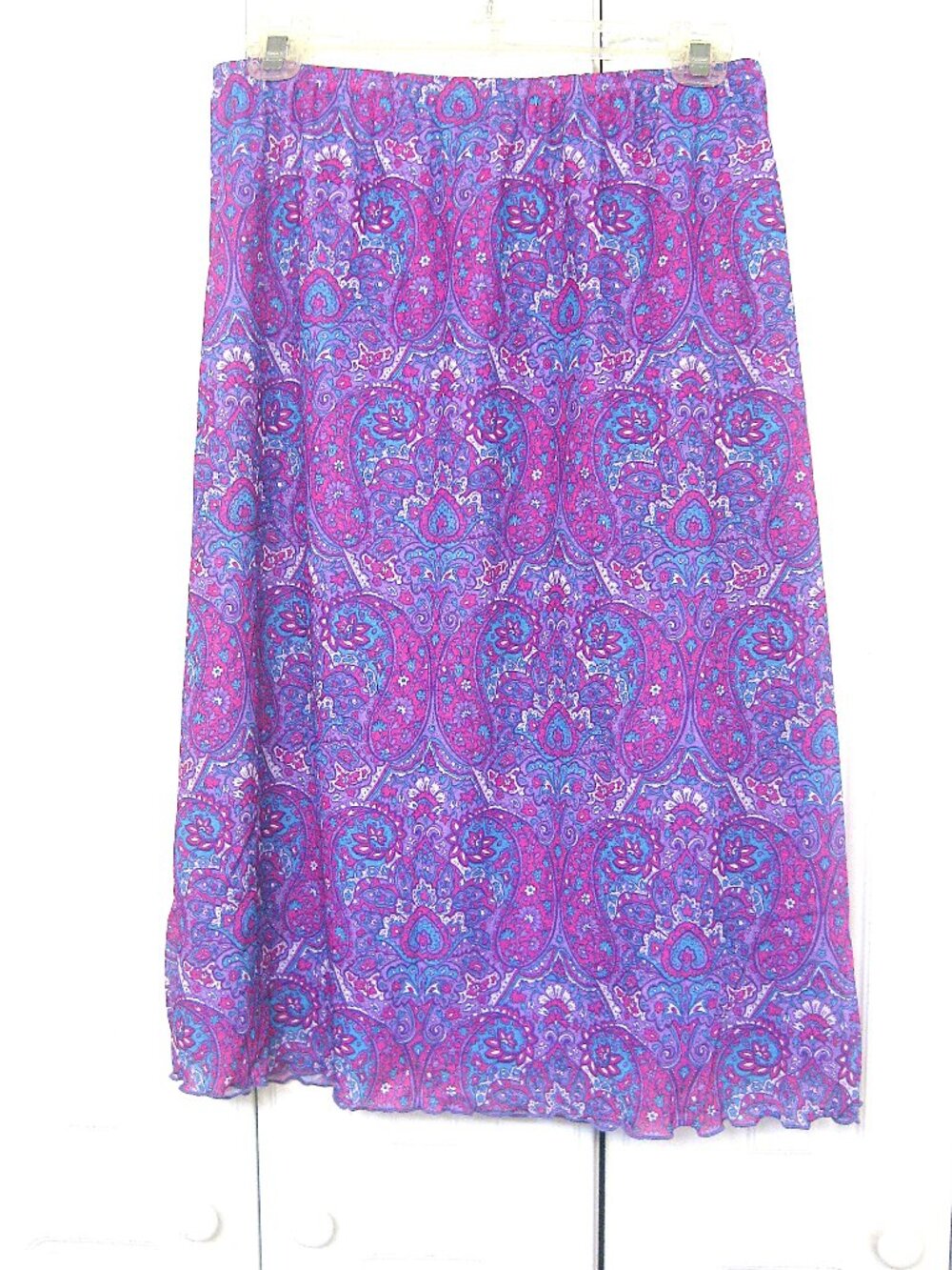 Cyber Generation  Skirt  Paisley  Purple, Blue  Large  Elastic Waist